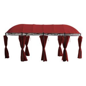 GAZEBO W/SIDEWALL CURTAIN RED 3X6X2.7M GAZEBO W/SIDEWALL CURTAIN RED 3X6X2.7M